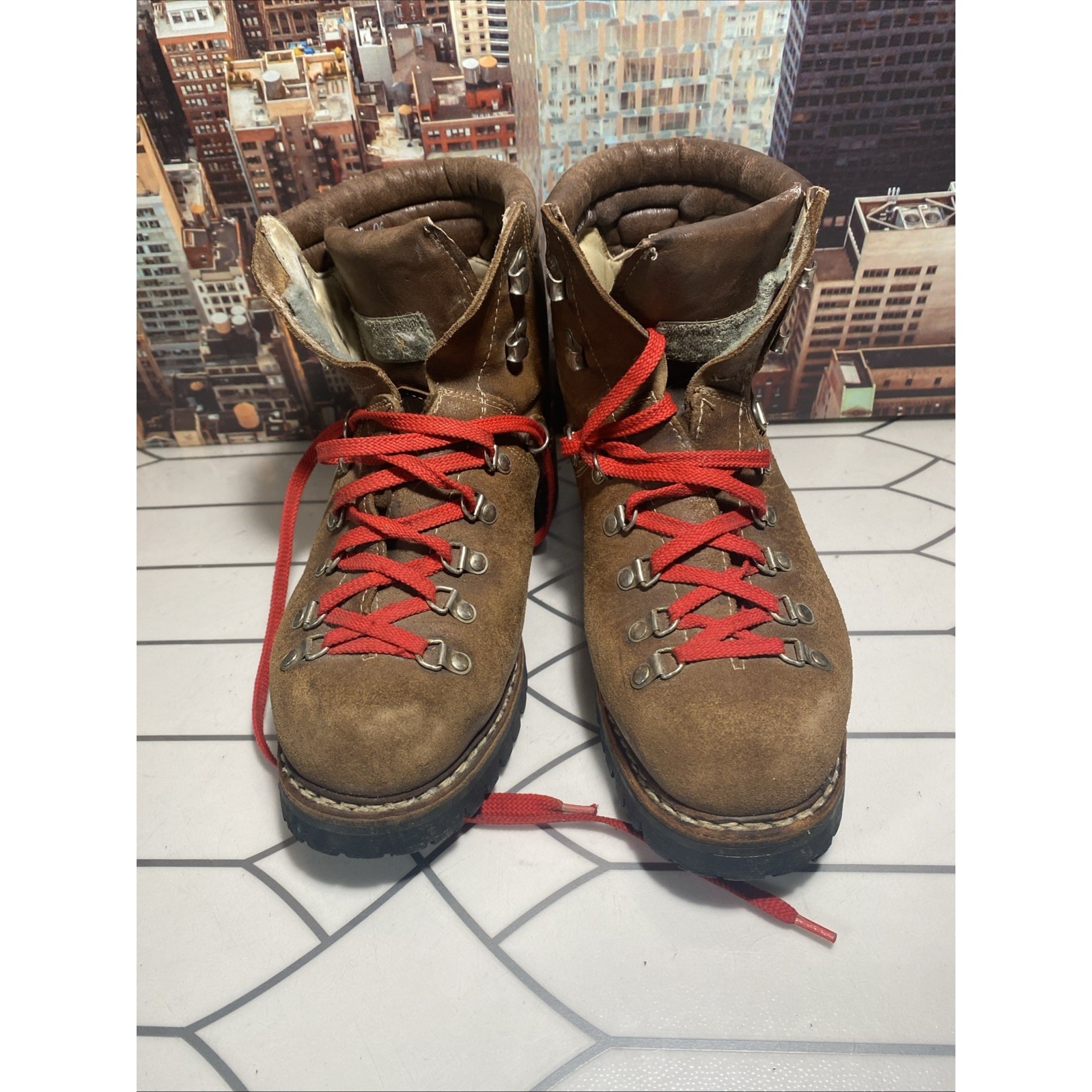 Meindl Brown Leather Hiking Mountaineering Boots Size 8.5